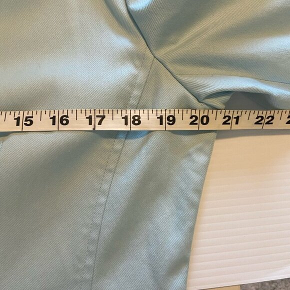 Vintage Carlisle Cotton Blend Blazer Jacket Size 12 Light Blue Pockets Zip Work - Picture 10 of 11